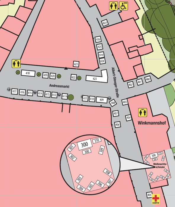 Übersichtskarte Andreasmarkt Übersichtskarte Andreasmarkt